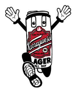 Cartoon Narragansett Beer Running Logo